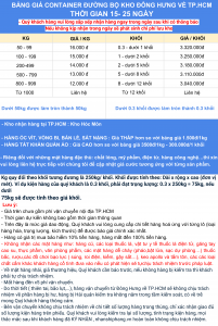 Bảng giá dịch vụ vận chuyển container bộ Trung Quốc về Việt Nam
