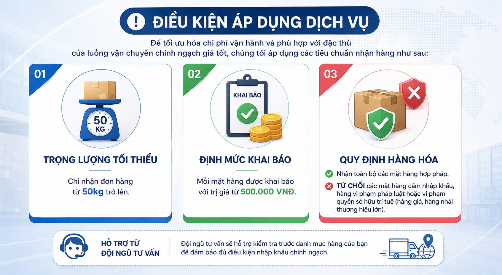 Điều kiện áp dụng để được đi chính ngạch